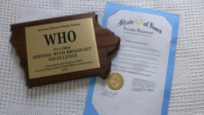 WHO-Pioneer-Radio-Station-Award