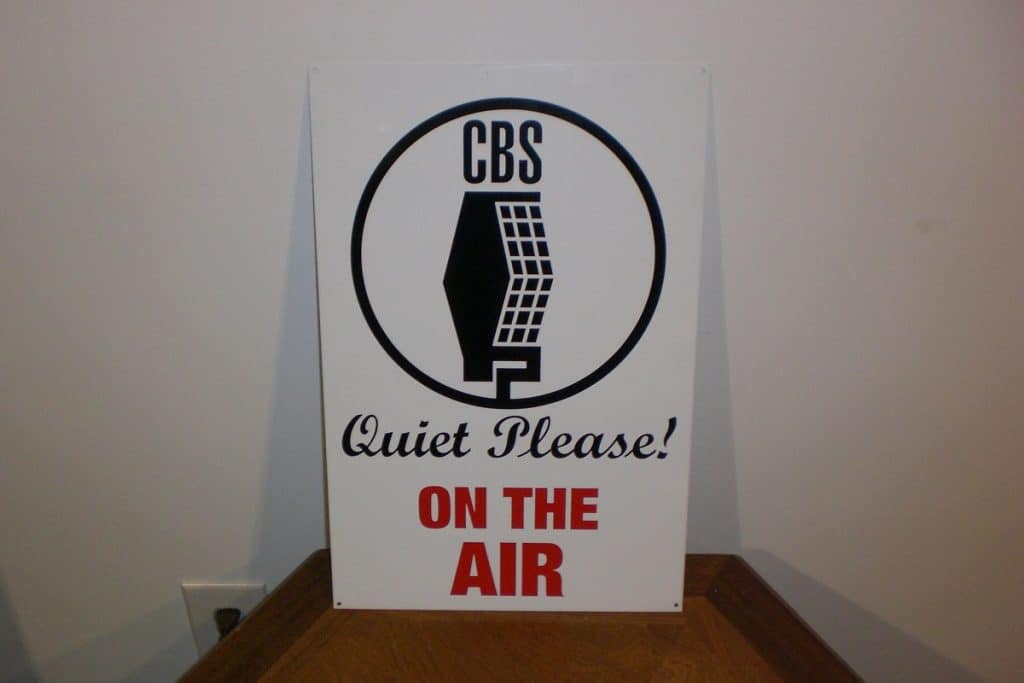 CBS ON THE AIR sign