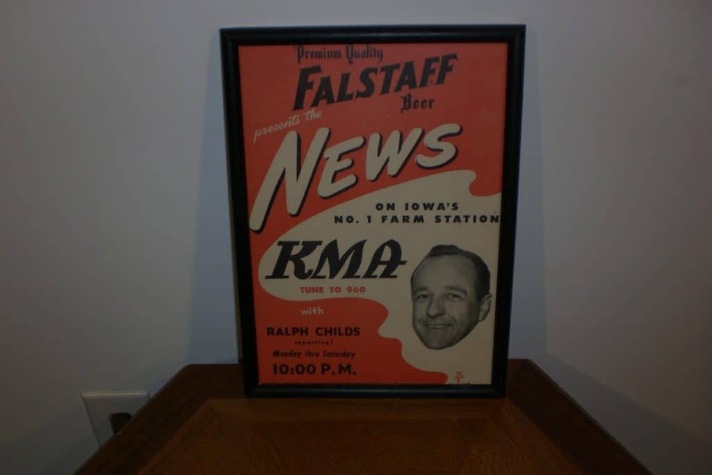 Framed KMA radio news poster