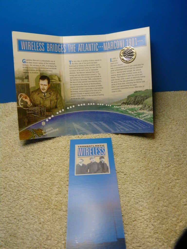 Marconi Centenial brochure and coin