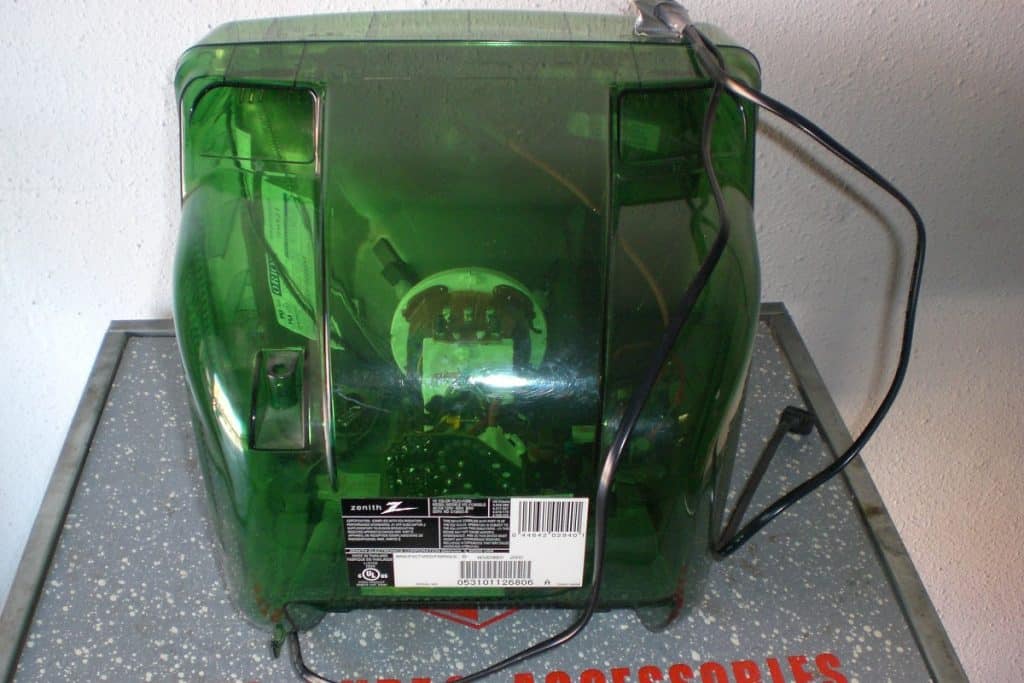 Zenith green translucent TV rear view