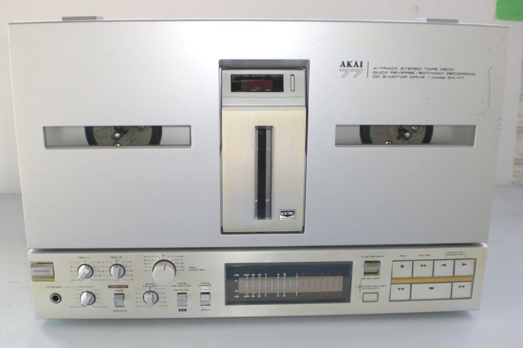 AKAI model GX-77 tape deck with front cover