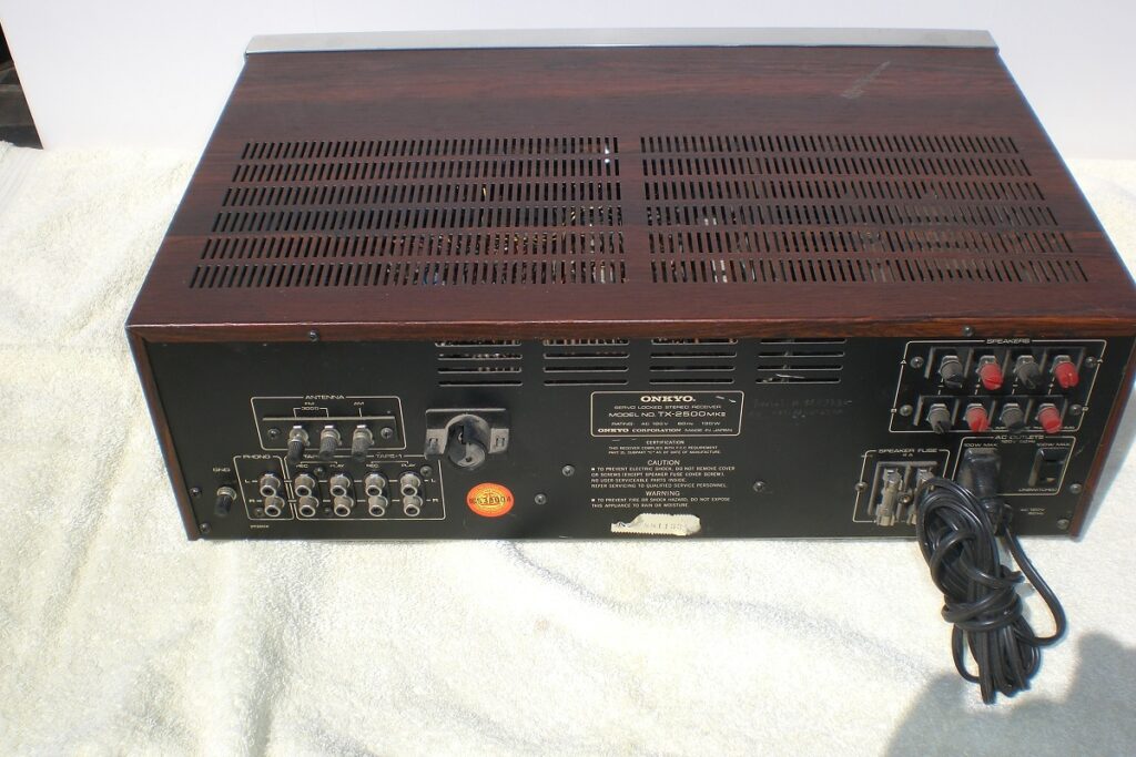 ONKYO Model TX-2500 MKII Receiver rear view